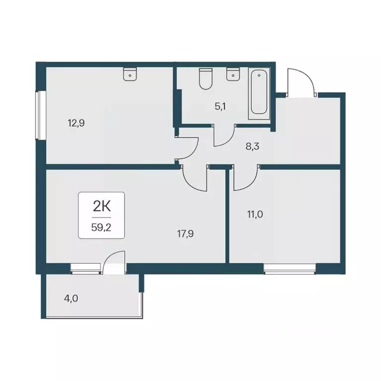2-к кв. Новосибирская область, Новосибирск Кедровая ул., 80/3 (59.2 м) - Фото 0