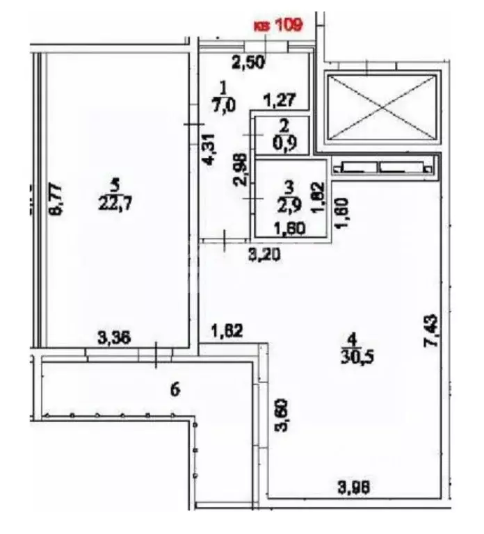 2-к кв. Челябинская область, Челябинск ул. Братьев Кашириных, 111Б ... - Фото 2
