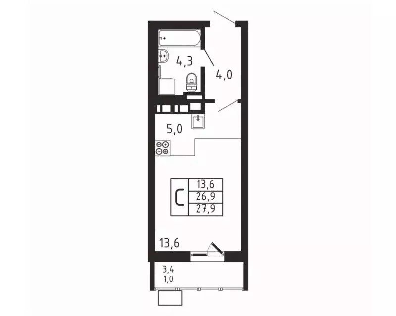 Студия Московская область, Мытищи городской округ, д. Пирогово ... - Фото 1