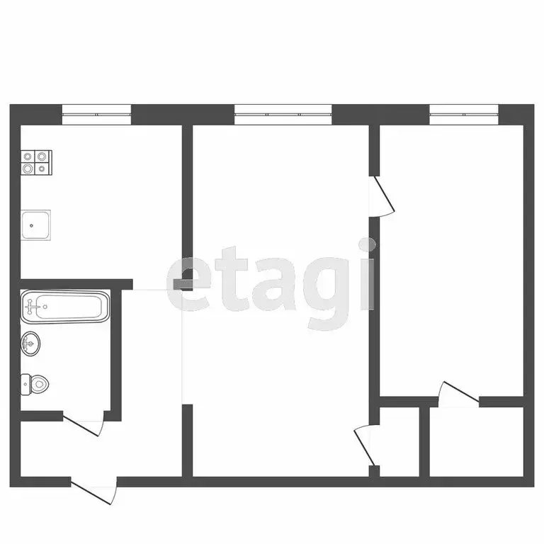 2-комнатная квартира: Тюмень, Одесская улица, 61 (44.1 м) - Фото 0