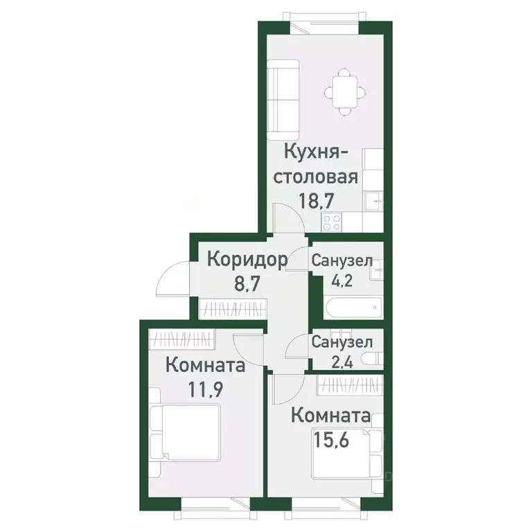 2-к кв. Челябинская область, Челябинский городской округ, пос. ... - Фото 0