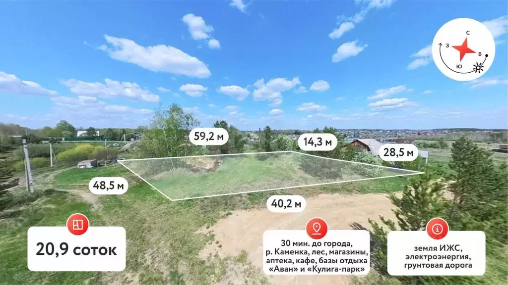 Участок в Тюменская область, Тюменский район, с. Кулига  (20.0 сот.) - Фото 1