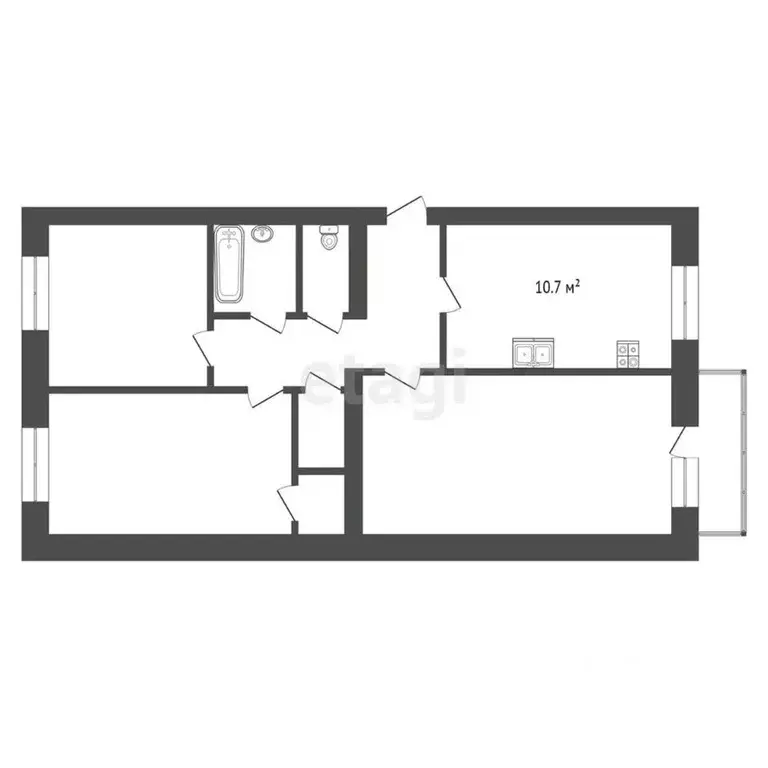 3-к кв. Ямало-Ненецкий АО, Новый Уренгой Мирный мкр, 7/2 (70.5 м) - Фото 1