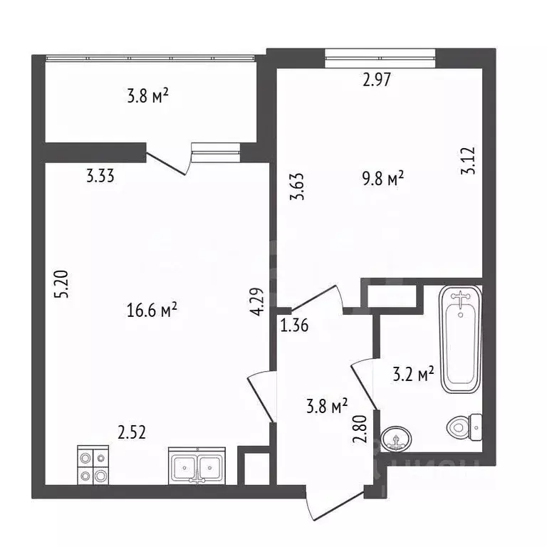 1-к кв. Санкт-Петербург 1-й Предпортовый проезд, 13 (33.4 м) - Фото 1