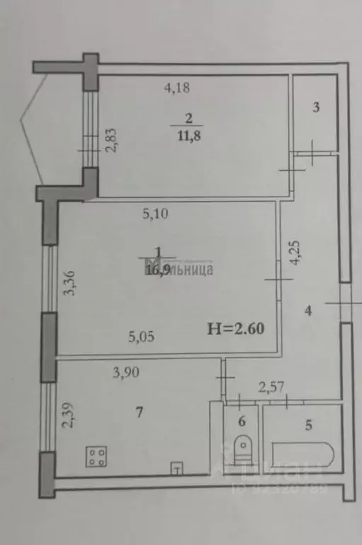 2-к кв. Волгоградская область, Волгоград ул. Космонавтов, 39А (51.0 м) - Фото 2