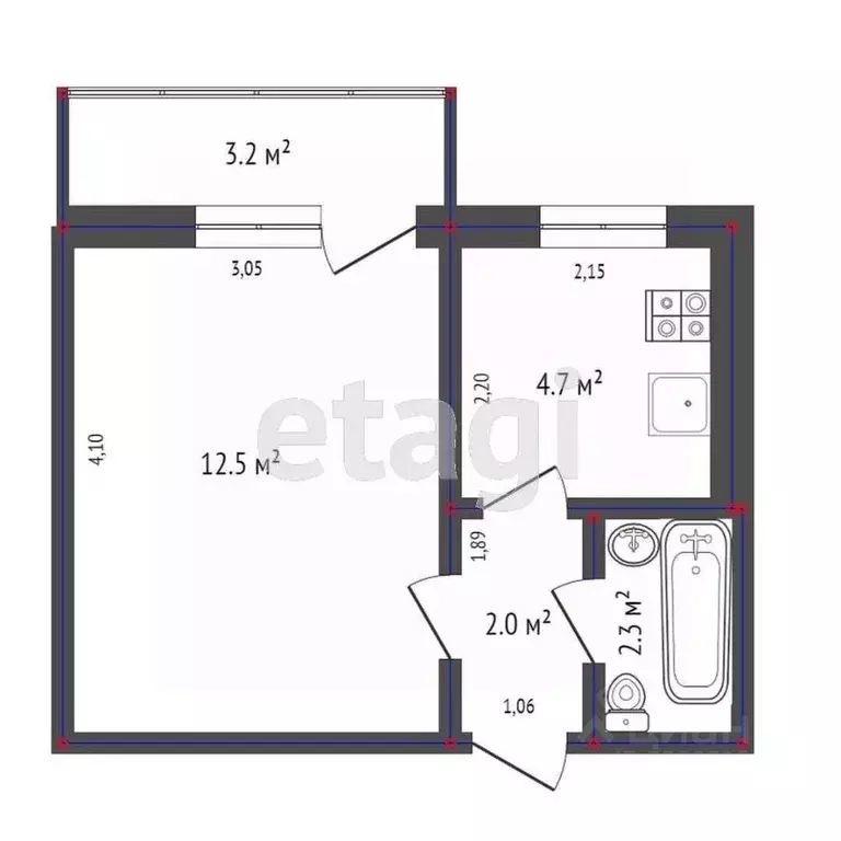 1-к кв. Ростовская область, Ростов-на-Дону ул. Миронова, 12/6 (31.0 м) - Фото 1