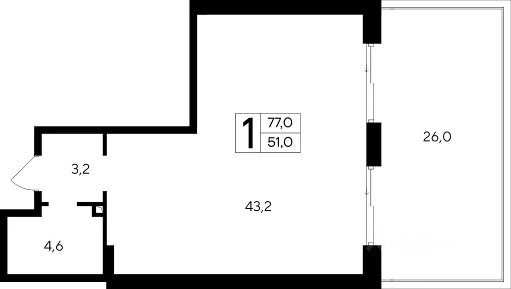 1-к кв. Крым, Евпатория Курортный кв-л,  (77.0 м) - Фото 1