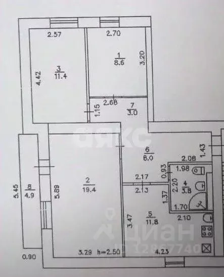3-к кв. Краснодарский край, Горячий Ключ ул. Герцена, 54 (66.0 м) - Фото 2
