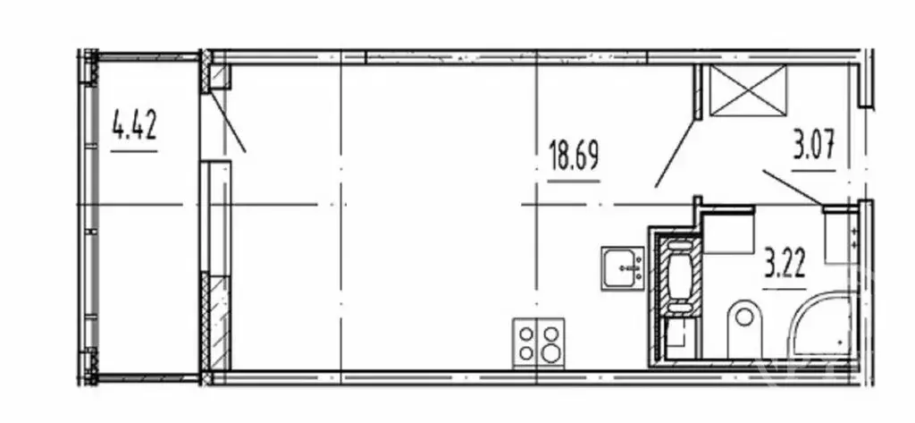 Квартира-студия: Санкт-Петербург, Дальневосточный проспект, 19к1 ... - Фото 1