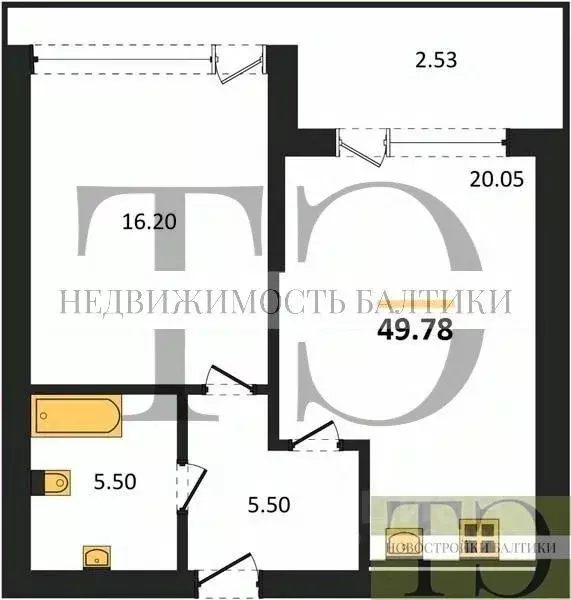 1-к кв. Калининградская область, Янтарный пгт ул. Советская (49.78 м) - Фото 0