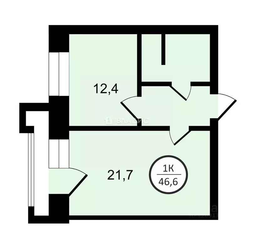 1-к кв. Владимирская область, Владимир ул. Горького, 79А (46.6 м) - Фото 1