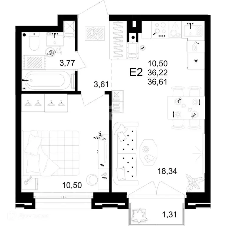 Продаётся 1-к квартира, 37.53 м - Фото 0