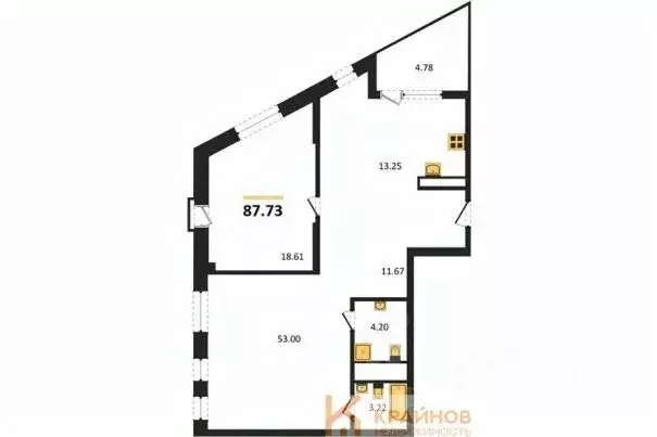 3-к кв. Воронежская область, Воронеж наб. Чуева, 7 (87.73 м) - Фото 0