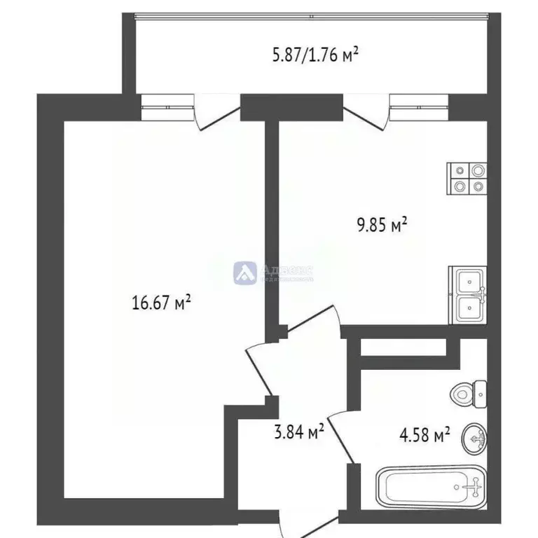 1-к кв. Тюменская область, Тюменский муниципальный округ, д. Дударева ... - Фото 2