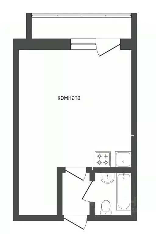 1-к кв. Тюменская область, Тюмень ул. Дмитрия Менделеева, 2 (29.8 м) - Фото 1