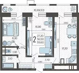 2-к кв. Краснодарский край, Краснодар 9-й километр мкр, ул. ... - Фото 1