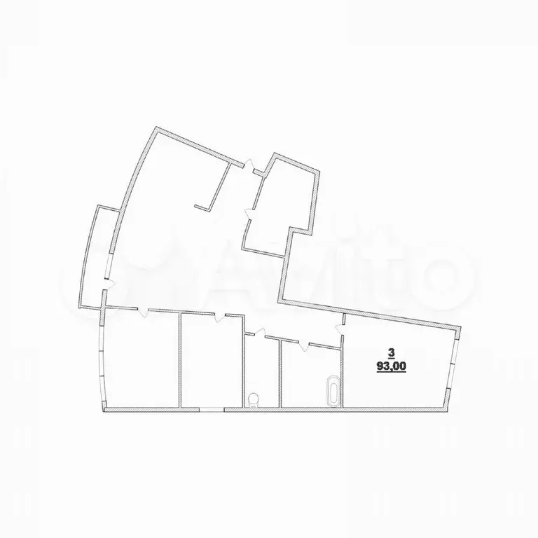 3-к. квартира, 93 м, 5/8 эт. - Фото 0