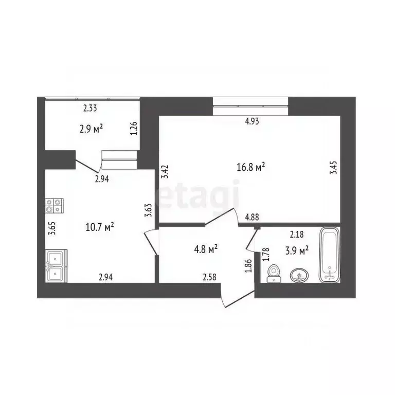 1-к кв. Башкортостан, Стерлитамак ул. Артема, 64 (36.2 м) - Фото 1