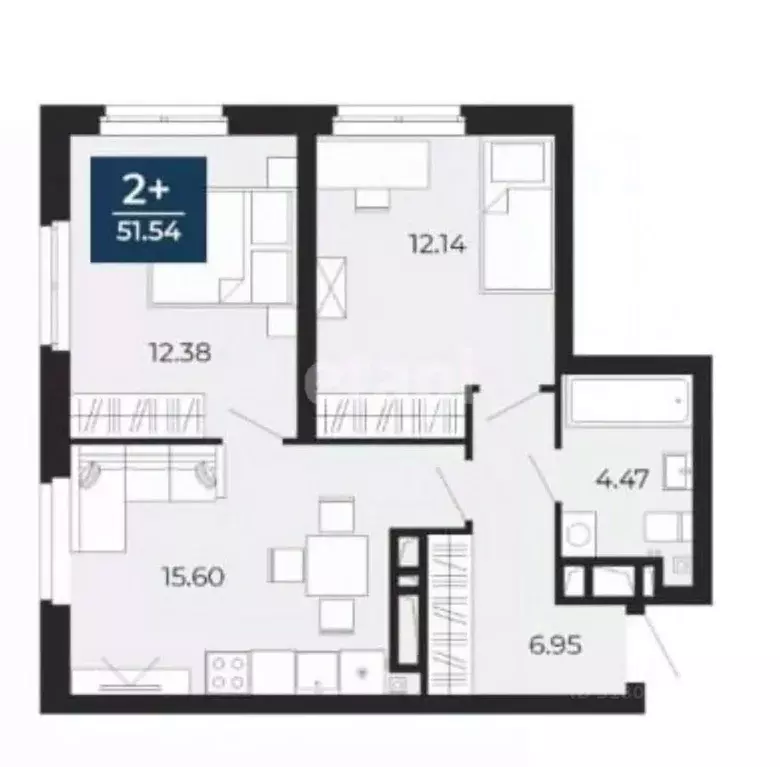 2-к кв. Тюменская область, Тюмень ул. Фармана Салманова, 15 (51.5 м) - Фото 0