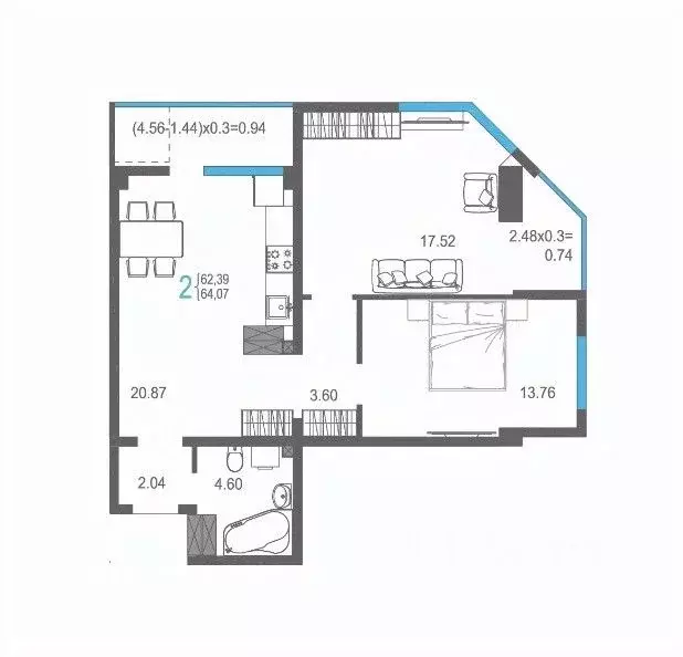 2-к кв. Крым, Ялта ул. Кирова, 155Ак1 (64.07 м) - Фото 1