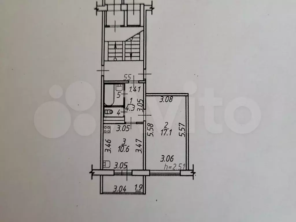 1-к. квартира, 37,7 м, 1/5 эт. - Фото 0