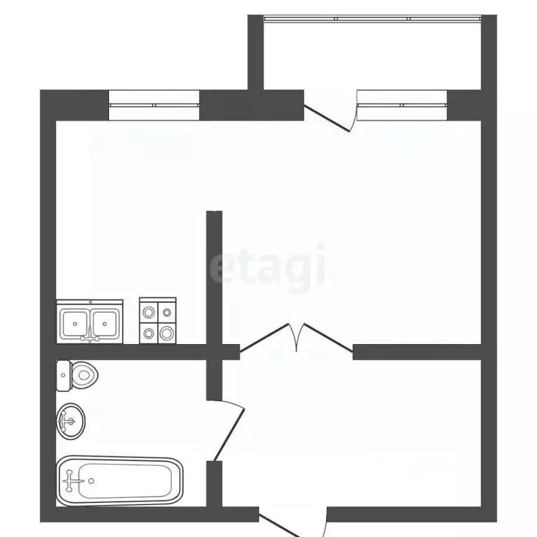 Студия Забайкальский край, Чита пос. Текстильщиков, 3-й мкр, 18 (34.8 ... - Фото 2