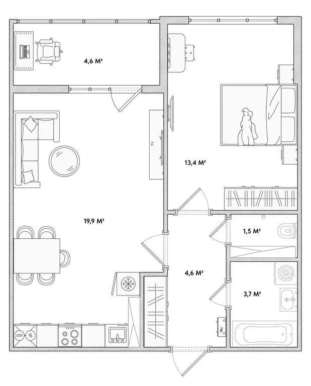 1-комнатная квартира: Орёл, Раздольная улица, 29 (43.1 м) - Фото 2