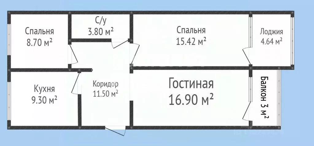 3-к кв. Дагестан, Махачкала ул. Героев Дагестана, 8 (73.0 м) - Фото 2