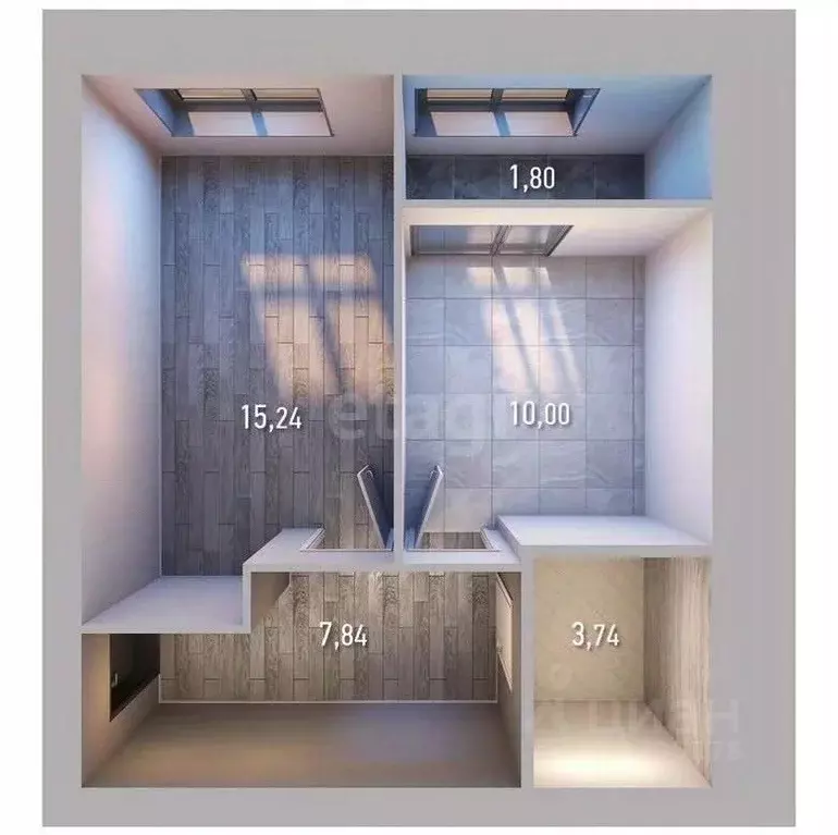 1-к кв. Татарстан, с. Высокая Гора ул. Хасана Шайдуллина, 2 (40.5 м) - Фото 2