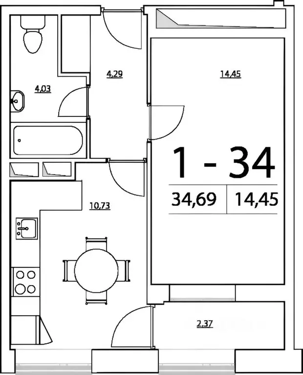 1-к кв. Санкт-Петербург Земледельческая ул., 3 (35.84 м) - Фото 1