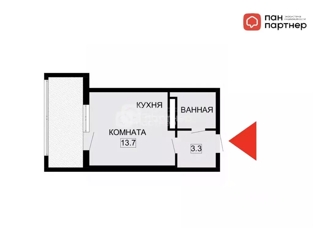Студия Санкт-Петербург пос. Парголово, ул. Брюлловская, 5 (20.3 м) - Фото 0
