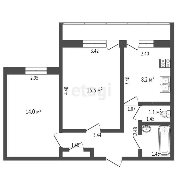 2-комнатная квартира: Самара, проспект Карла Маркса, 318 (51 м) - Фото 0