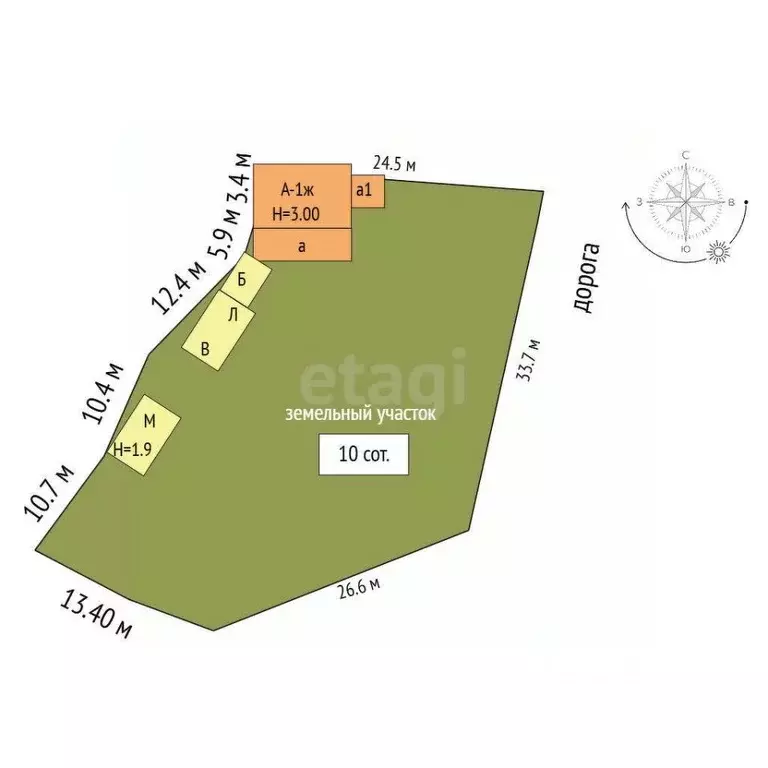 Участок в Крым, Ялта ул. Клары Цеткин (10.0 сот.) - Фото 2