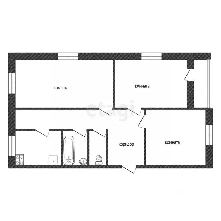 3-к кв. Ленинградская область, Киришский район, Глажевское с/пос, пос. ... - Фото 2