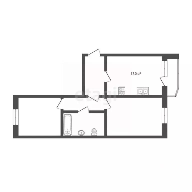 2-к кв. Тюменская область, Тюменский муниципальный округ, д. Патрушева ... - Фото 2