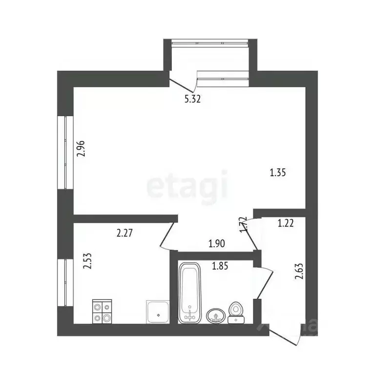 1-к кв. Марий Эл, Йошкар-Ола ул. Кремлевская, 39 (29.4 м) - Фото 2