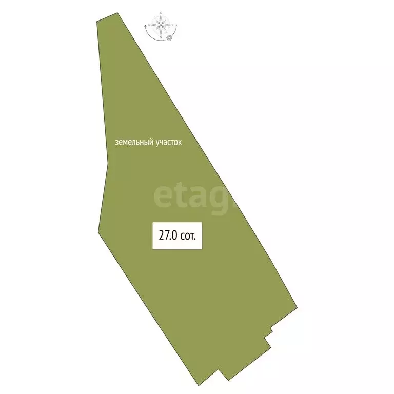 Участок в посёлок Чернореченский, Садовая улица (27 м) - Фото 1