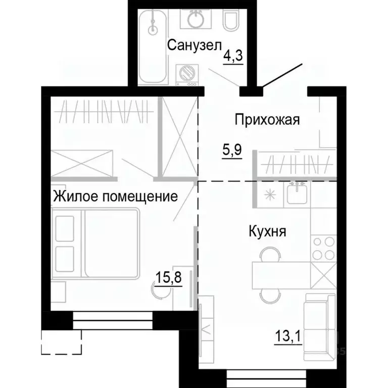 1-к кв. Приморский край, Владивосток ул. Бринера (39.1 м) - Фото 0