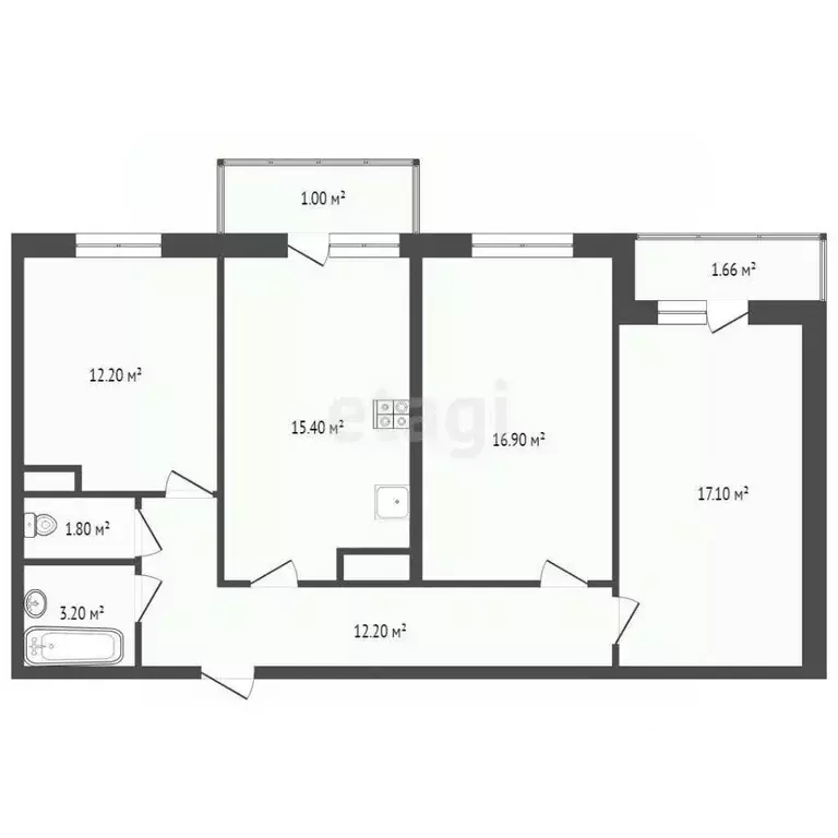 3-к кв. Ростовская область, Ростов-на-Дону ул. Нансена, 83с5 (80.0 м) - Фото 1