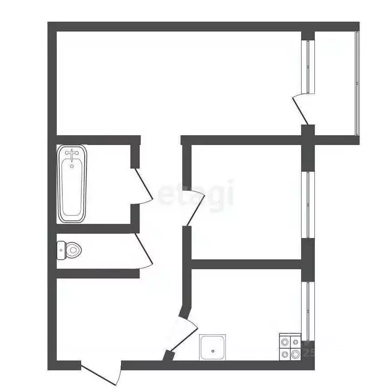 2-к кв. Тамбовская область, Тамбов Советская ул., 190Ак3 (56.1 м) - Фото 2