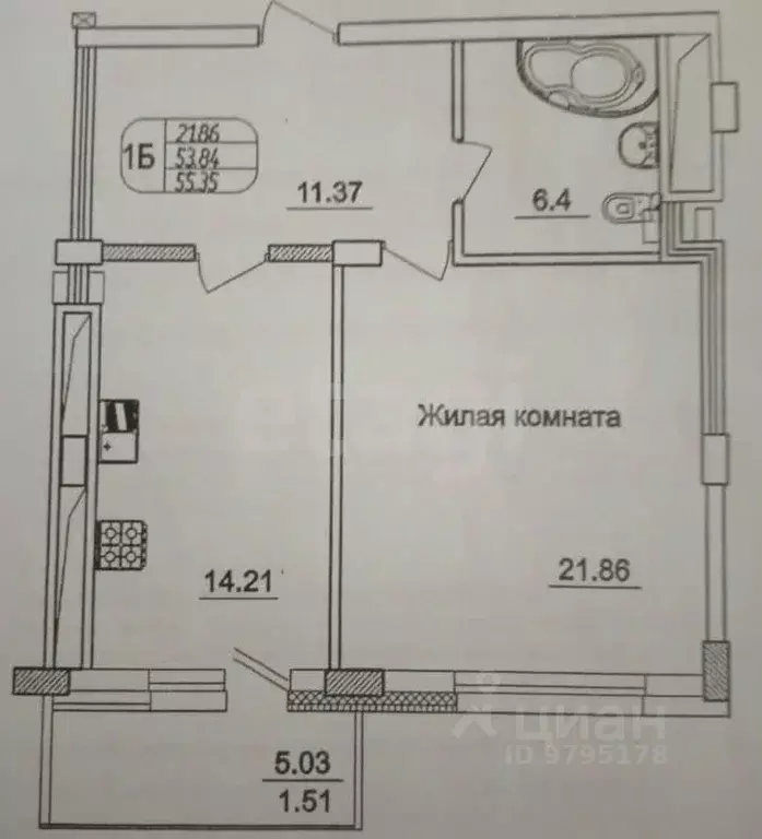 2-к кв. Татарстан, Казань ул. Сибирский Тракт, 13 (54.5 м) - Фото 1