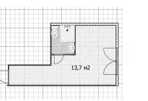 Доля в квартира-студии, 13,7 м, 1/9 эт. - Фото 0