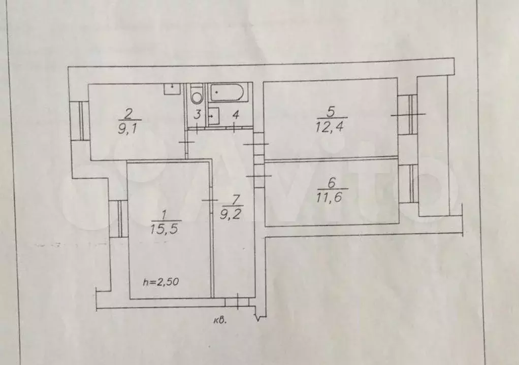 3-к. квартира, 62 м, 4/9 эт. - Фото 0