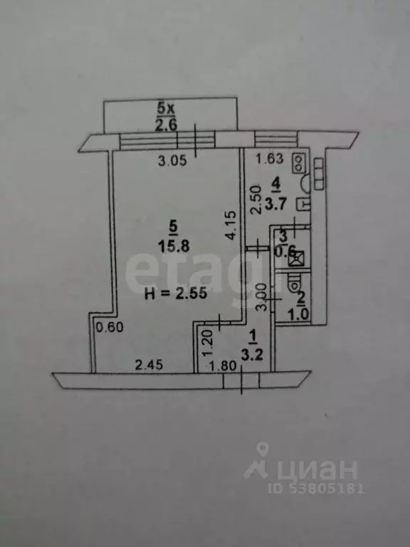 1-к кв. Ростовская область, Ростов-на-Дону просп. Ленина, 117А (24.0 ... - Фото 1