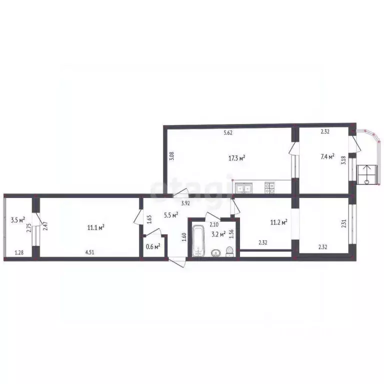 3-к кв. Крым, Алушта ул. Симферопольская (57.4 м) - Фото 0