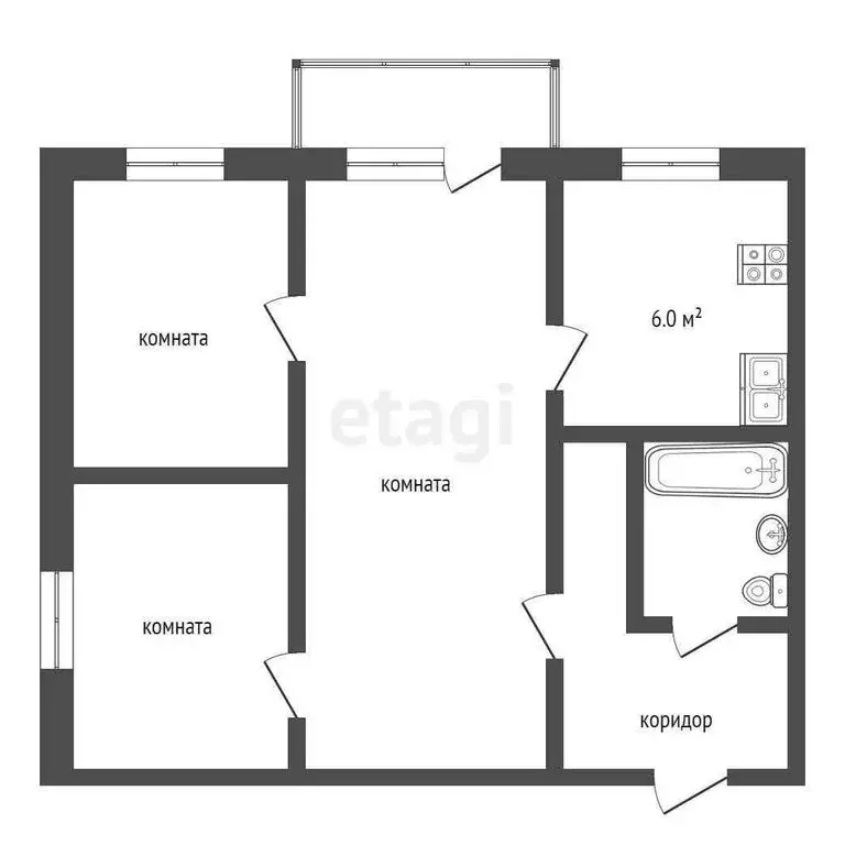2-комнатная квартира: Ярославль, улица Богдановича, 4 (43.2 м) - Фото 0