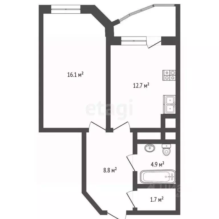 1-к кв. Оренбургская область, Оренбург ул. Чкалова, 53/3 (43.9 м) - Фото 0
