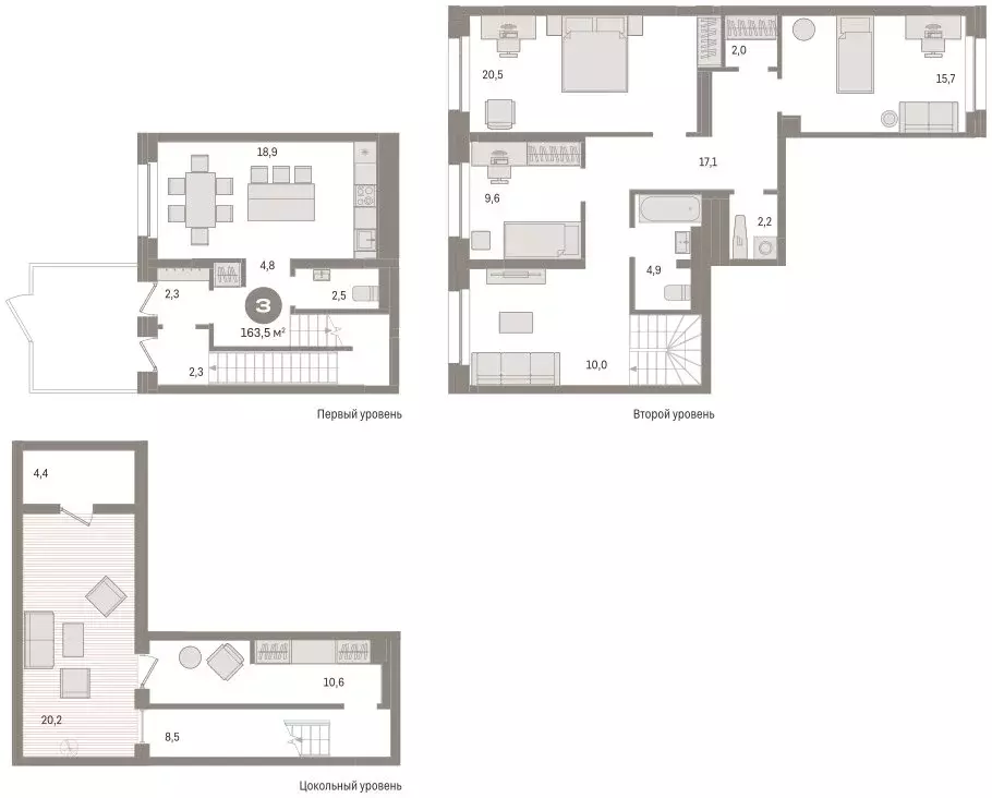 3-комнатная квартира: Новосибирск, Зыряновская улица, 53с (163.47 м) - Фото 2