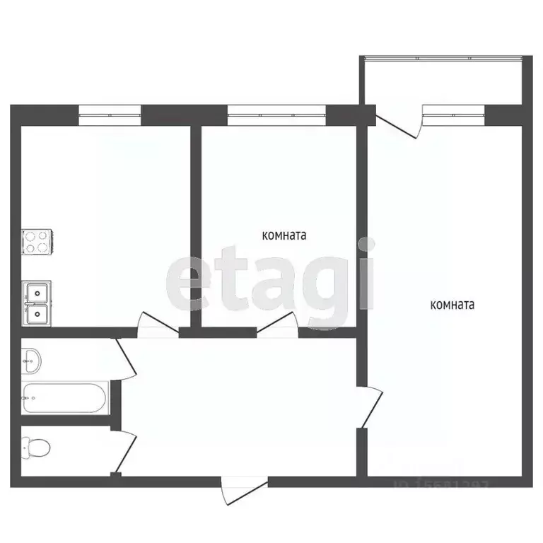 2-к кв. Коми, Ухта ул. Сенюкова, 39 (50.0 м) - Фото 1