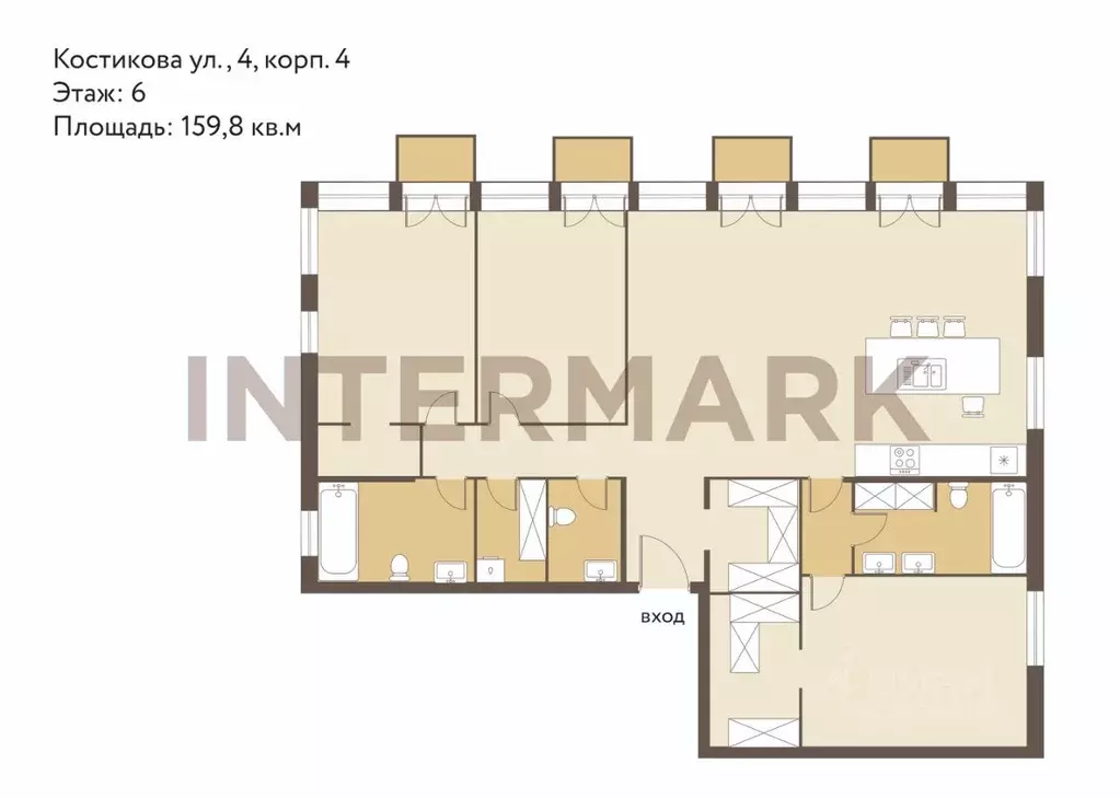 4-к кв. Москва ул. Костикова, 4к4 (159.8 м) - Фото 1